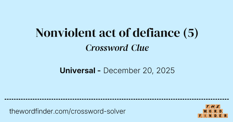 Nonviolent act of defiance crossword clue image