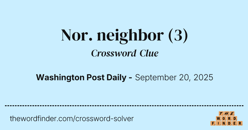 Nor. neighbor crossword clue image