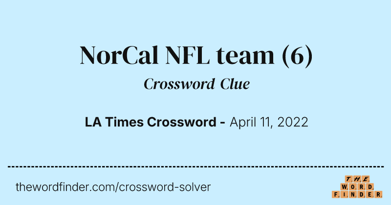 NorCal NFL team crossword clue image