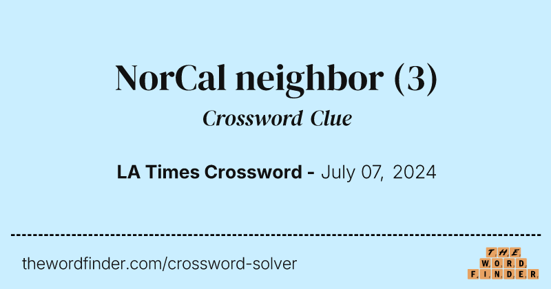 NorCal neighbor crossword clue image