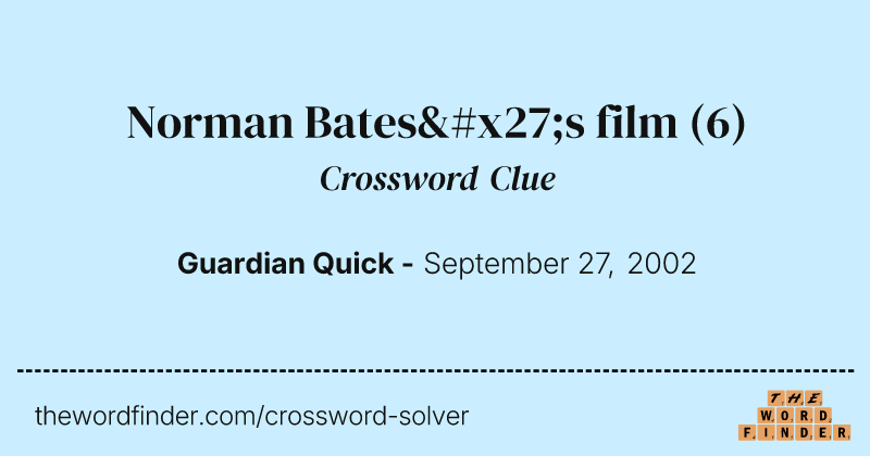 Norman Bates's film crossword clue image