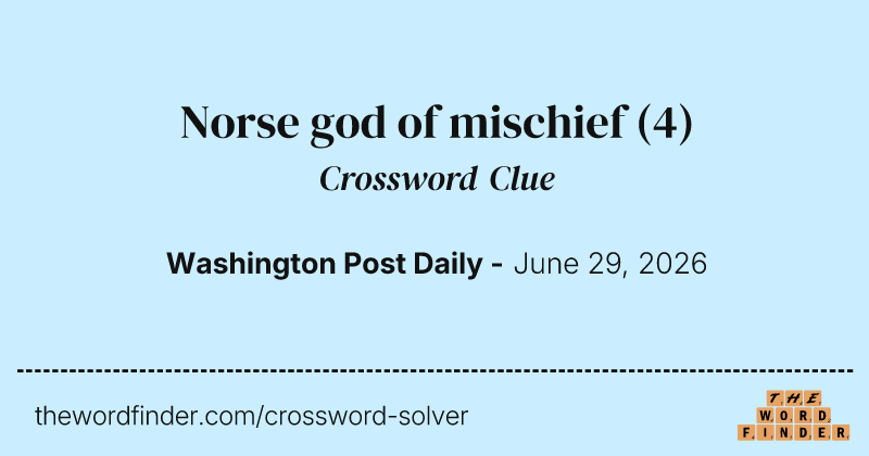 Norse god of mischief crossword clue image