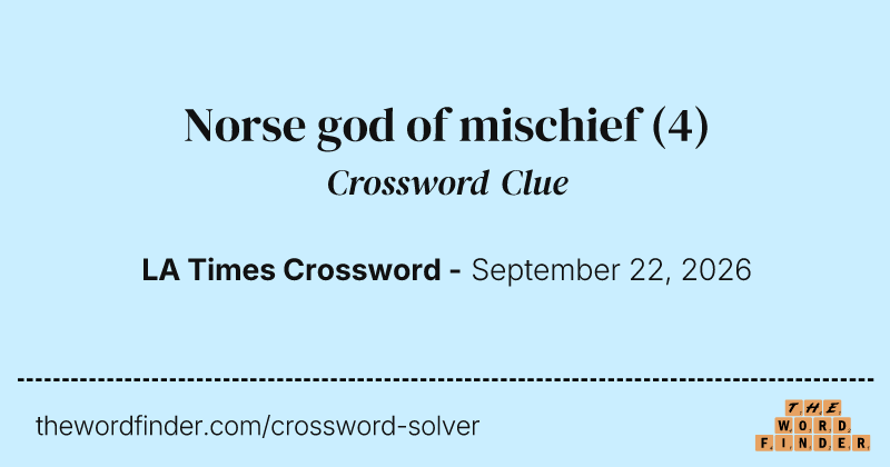 Norse god of mischief crossword clue image