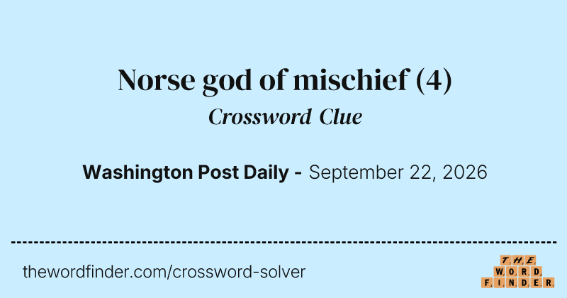 Norse god of mischief crossword clue image