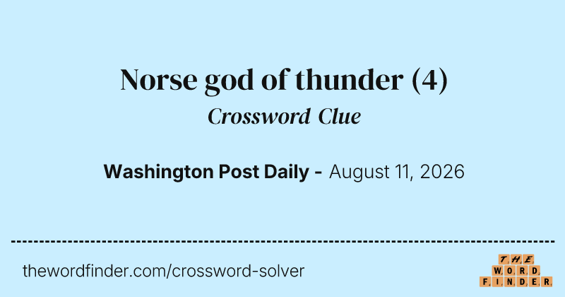 Norse god of thunder crossword clue image