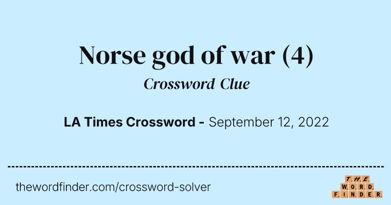 Norse god of war crossword clue image