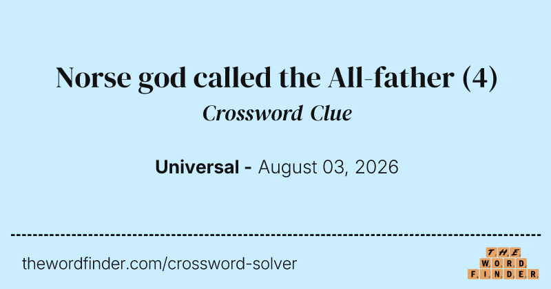 Norse god called the All-father crossword clue image