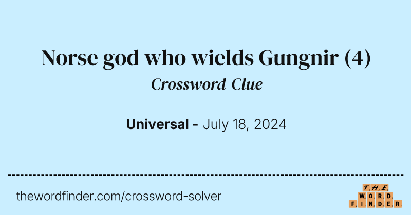 Norse god who wields Gungnir crossword clue image