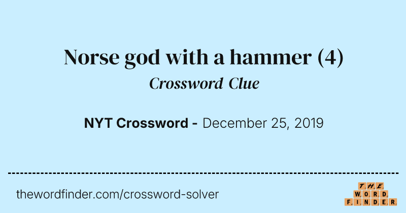 Norse god with a hammer crossword clue image