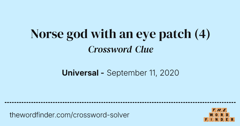 Norse god with an eye patch crossword clue image