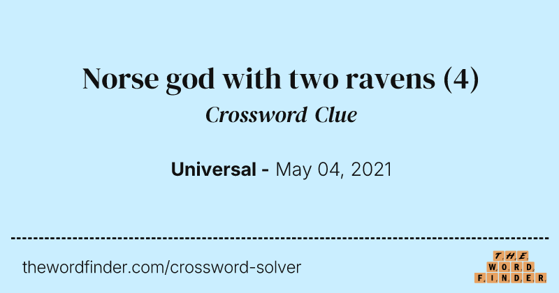 Norse god with two ravens crossword clue image