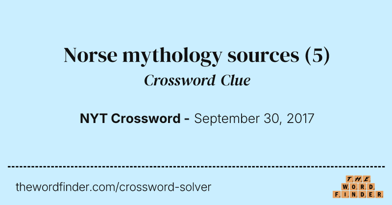 Norse mythology sources crossword clue image