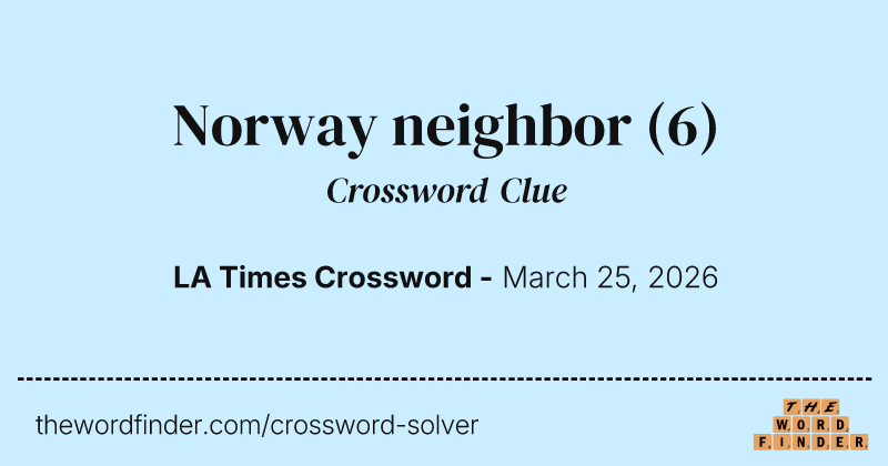 Norway neighbor crossword clue image