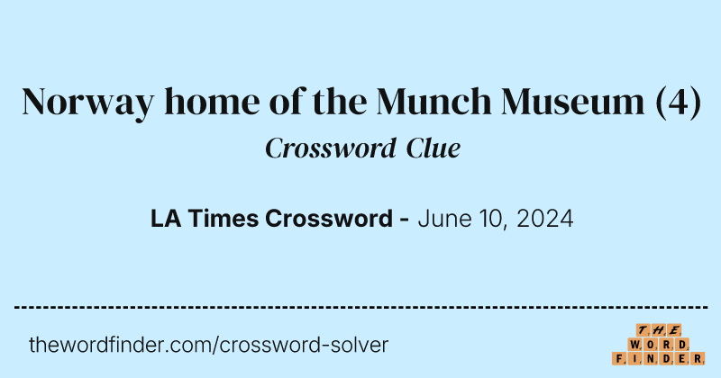 Norway home of the Munch Museum crossword clue image