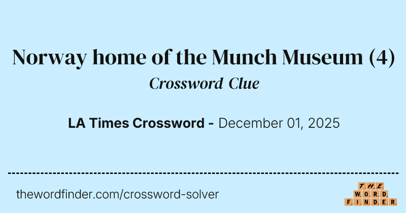 Norway home of the Munch Museum crossword clue image
