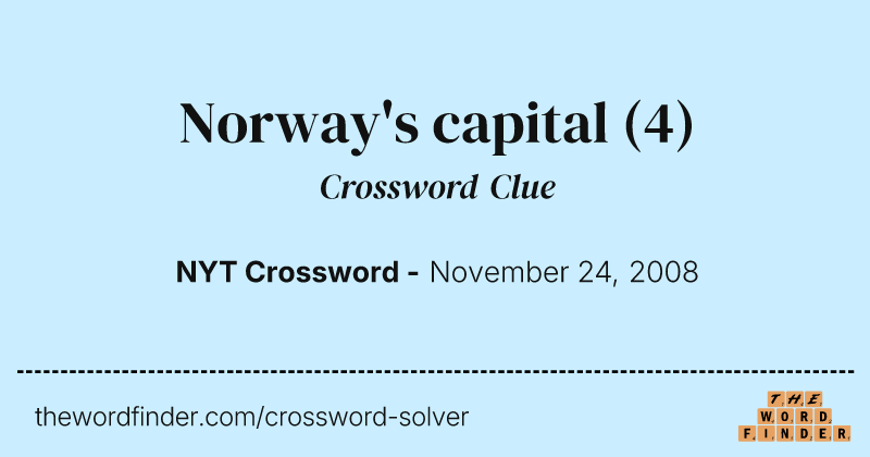 Norway's capital crossword clue image