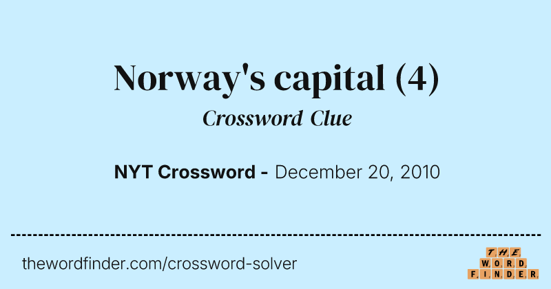 Norway's capital crossword clue image