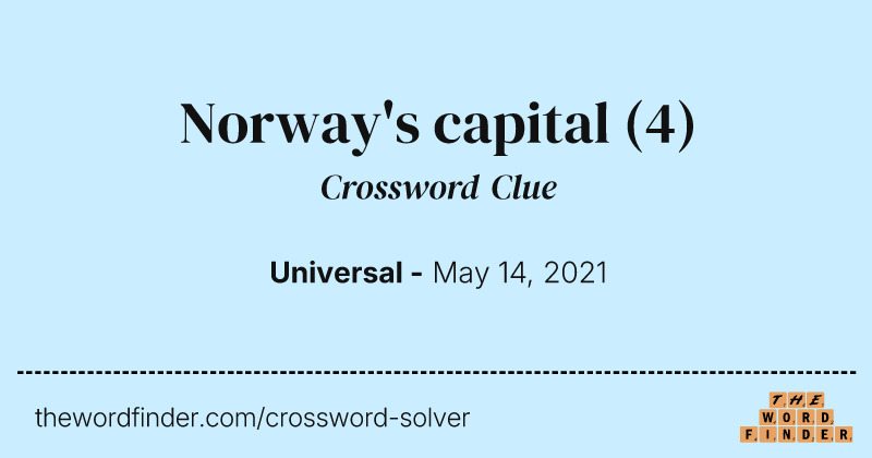 Norway's capital crossword clue image
