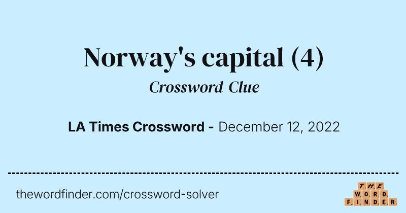 Norway's capital crossword clue image