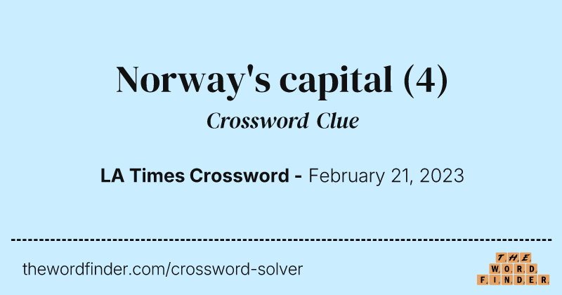 Norway's capital crossword clue image