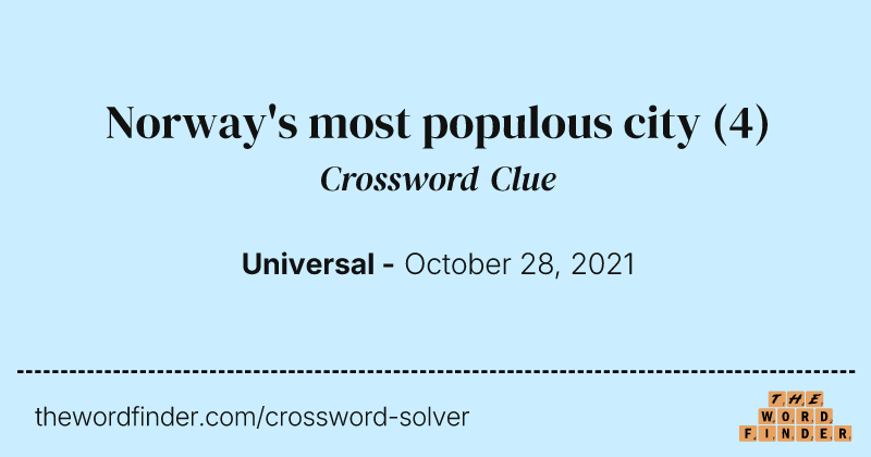 Norway's most populous city crossword clue image