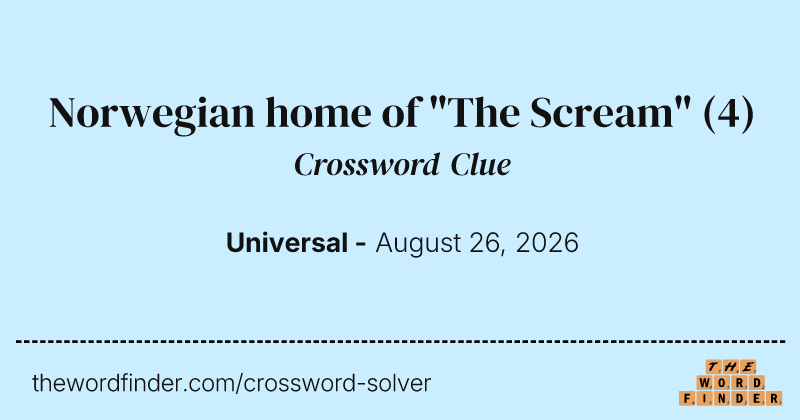 Norwegian home of "The Scream" crossword clue image