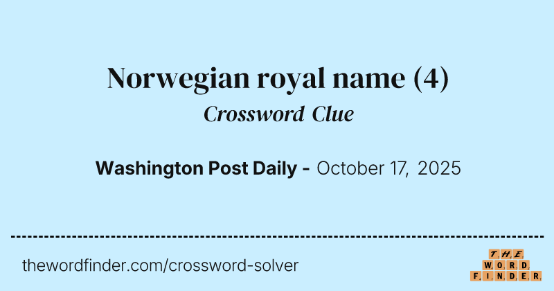 Norwegian royal name crossword clue image