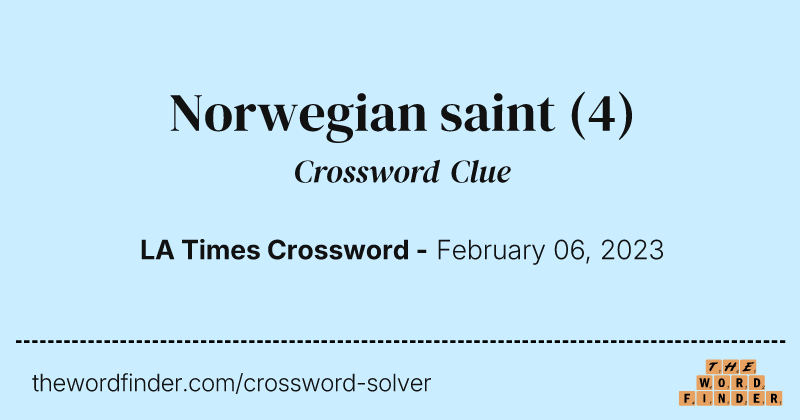 Norwegian saint crossword clue image