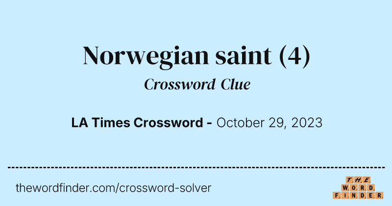 Norwegian saint crossword clue image