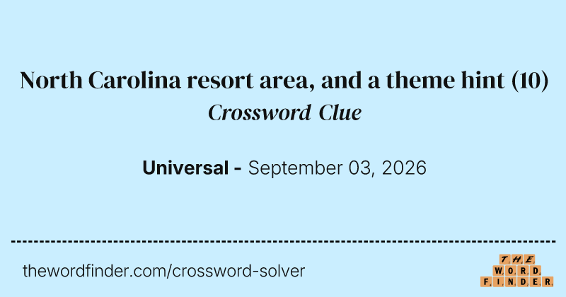 North Carolina resort area, and a theme hint crossword clue image