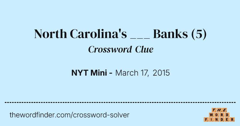North Carolina's ___ Banks crossword clue image