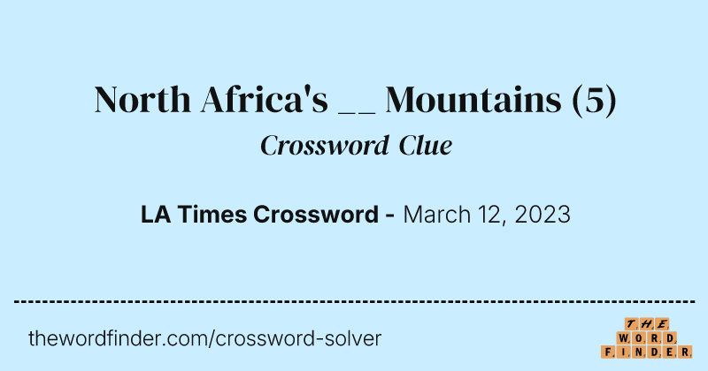North Africa's __ Mountains crossword clue image