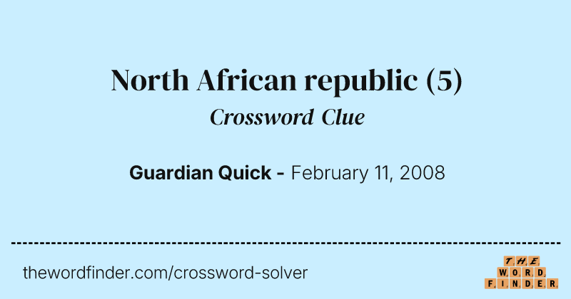 North African republic crossword clue image