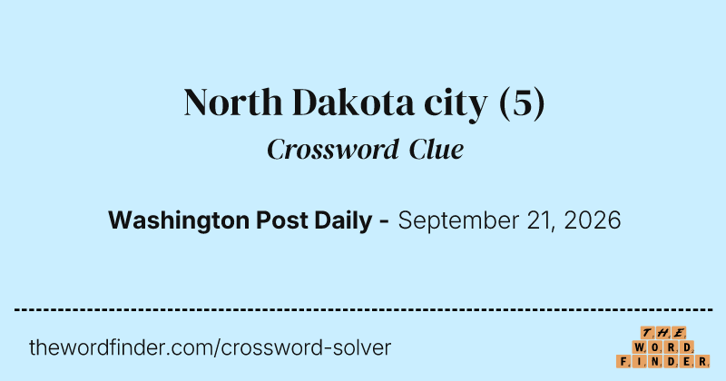North Dakota city crossword clue image