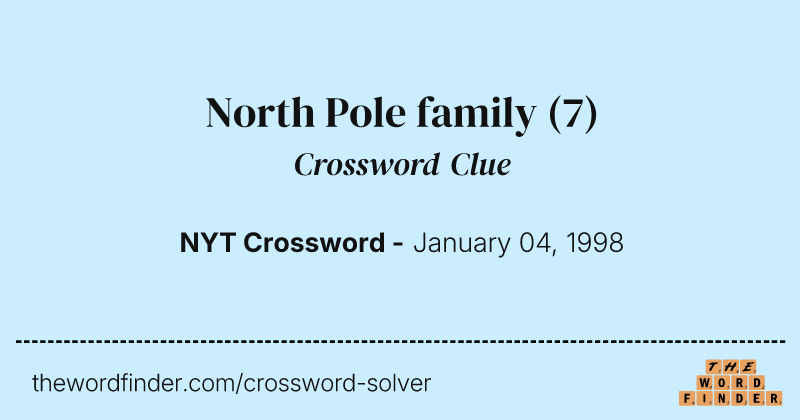 North Pole family crossword clue image