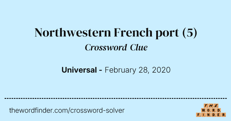 Northwestern French port crossword clue image