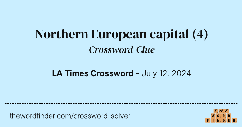 Northern European capital crossword clue image