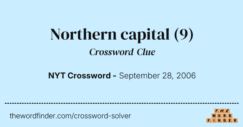 Northern capital crossword clue image