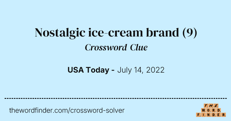 Nostalgic ice-cream brand crossword clue image