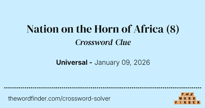 Nation on the Horn of Africa crossword clue image