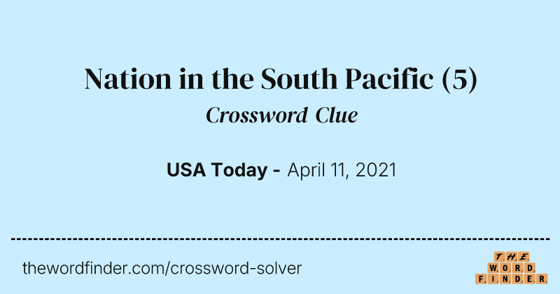 Nation in the South Pacific crossword clue image