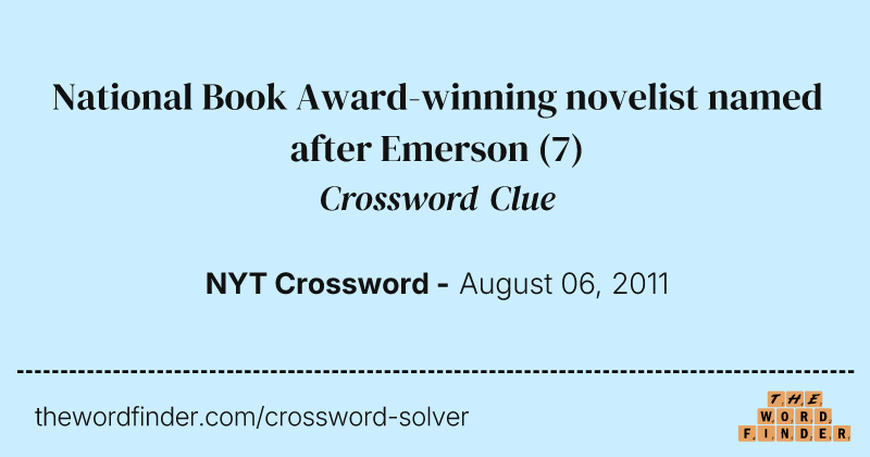 National Book Award-winning novelist named after Emerson crossword clue image