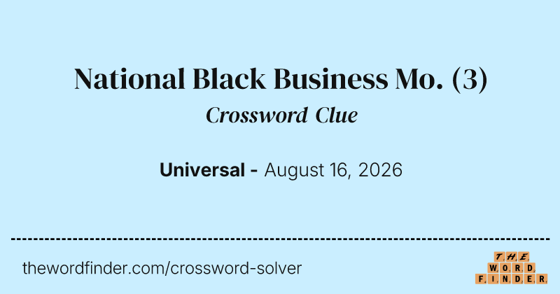 National Black Business Mo. crossword clue image