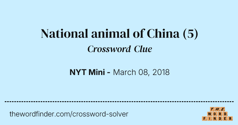 National animal of China crossword clue image
