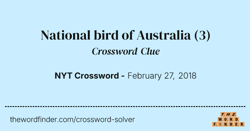 National bird of Australia crossword clue image