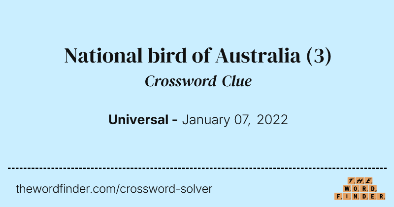 National bird of Australia crossword clue image