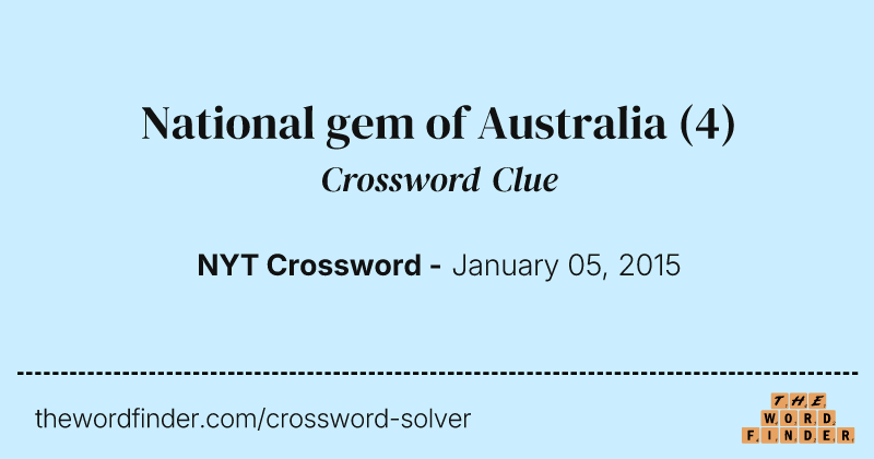 National gem of Australia crossword clue image