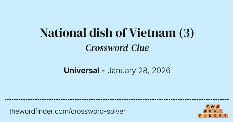 National dish of Vietnam crossword clue image