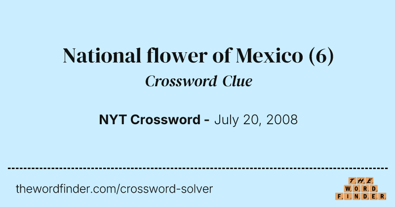 National flower of Mexico crossword clue image