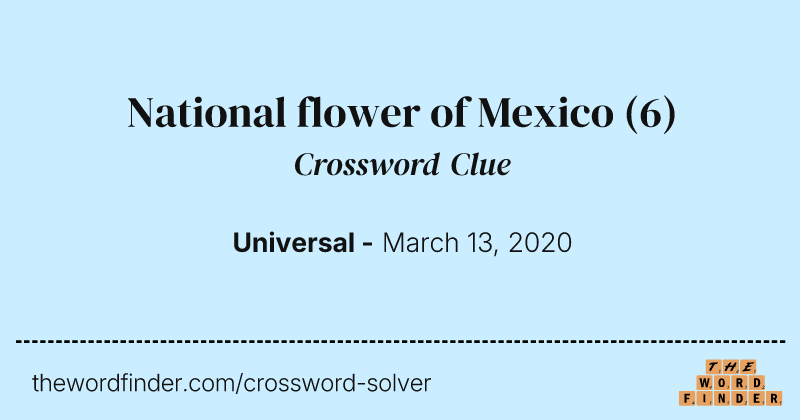 National flower of Mexico crossword clue image